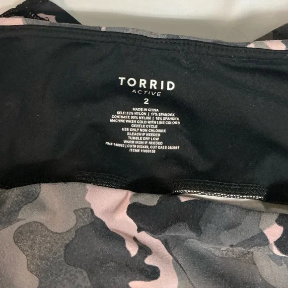 Torrid Women's Camouflage Leggings in Black, Gray, and Pink - Picture 3 of 8